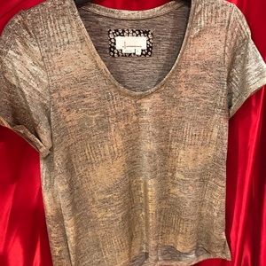 Anthropologie shimmering short sleeve top